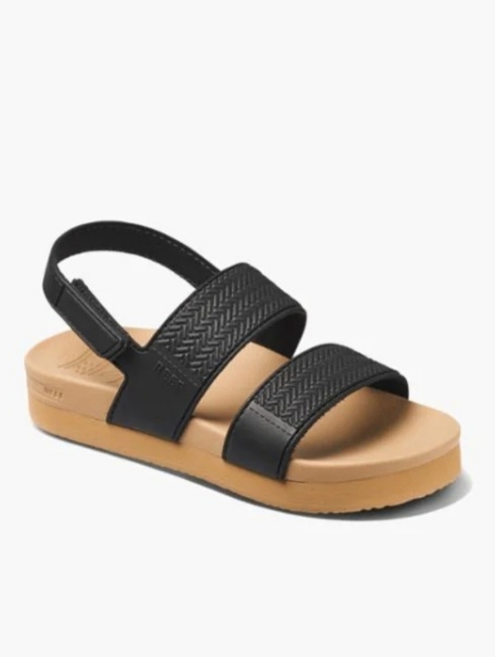 Reef Kids Black Sandals with Tan Sole